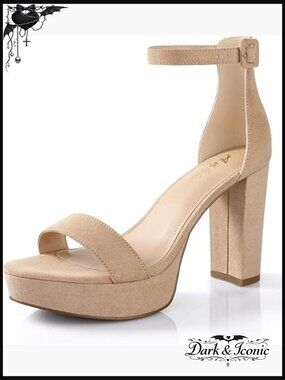 4 inch Chunky Platform Heeled Sandals Open Toe Strappy Block Heels